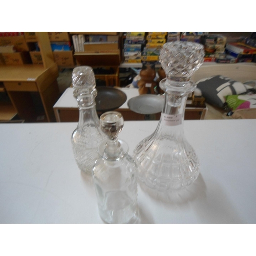 935 - 3 x Glass Decanters