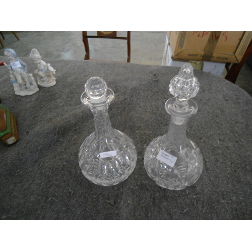 901 - 2 x Cut Glass Decanters