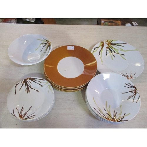 939 - Porcelain Dinner Set for 6 x Plates & Extra Large Dish Plate & Bowl with Autumn Pattern