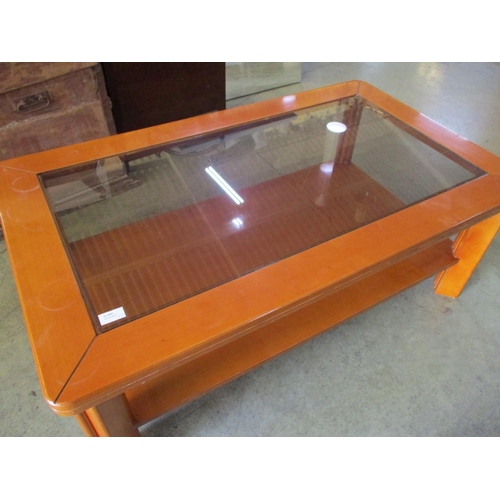 940 - Classic Rectangular Glass Top Coffee Table