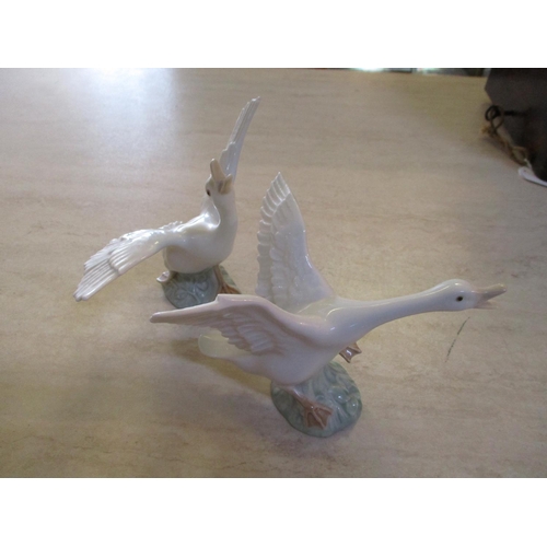 996 - Pair of Goose Lladro Porcelain Figurines