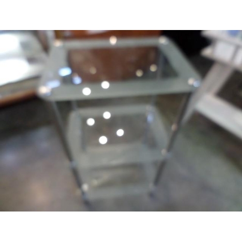 798 - Glass Shelving Unit with Chrome