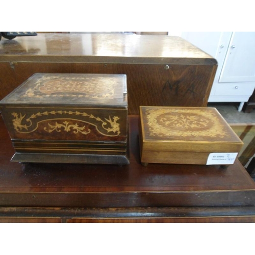 1010 - 2 x Vintage Marquetry Boxes