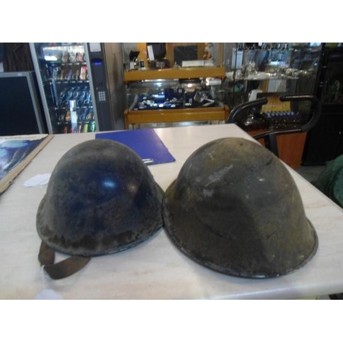 1015 - 2 x Old Cypriot Army Helmets