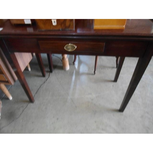 1013 - Georgian Mahogany Folding Top Tea Table, (Circa 1800), with Original Fittings