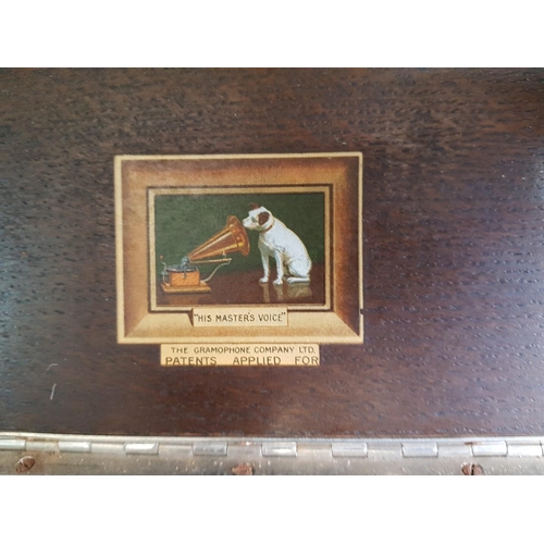 611 - Vintage His Masters Voice Table Top Gramaphone, Model No 103 (Manual Wind * Running * )