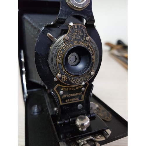 785 - Vintage Kodak Brownie No. 2 Folding / Bellows Camera with Case, Together with Vintage Photina Reflex... 