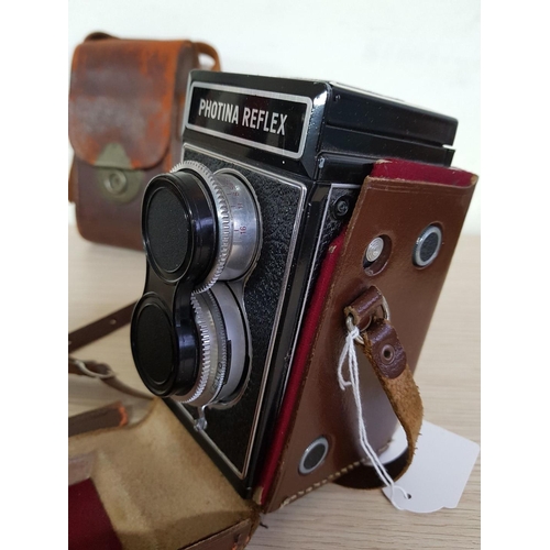 785 - Vintage Kodak Brownie No. 2 Folding / Bellows Camera with Case, Together with Vintage Photina Reflex... 