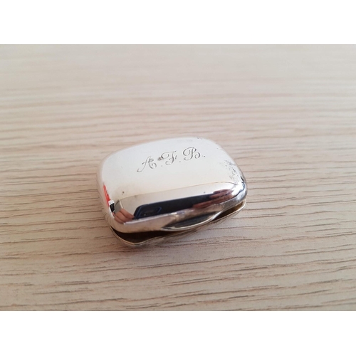 229 - Sterling Silver Napkin Ring and Pill Box with Initials 'A.F.B' Together with White Metal 'Music Note... 