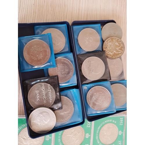 76 - Large Collection of English Coins Incl. Commemorative Crowns, 1973 50p 'Hands', One Pennies, Farthin... 