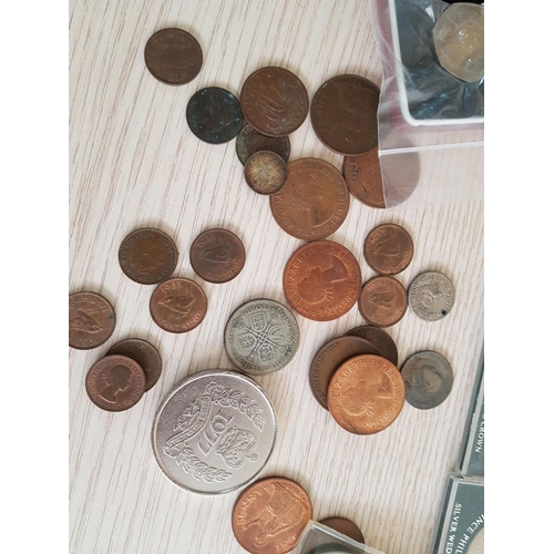 76 - Large Collection of English Coins Incl. Commemorative Crowns, 1973 50p 'Hands', One Pennies, Farthin... 