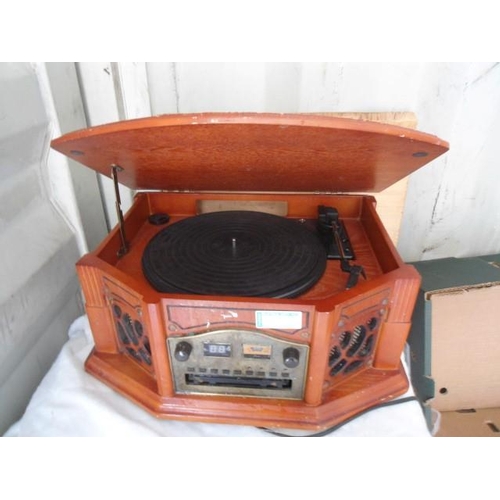 93 - Vintage Reproduction Record Player/CD/Radio