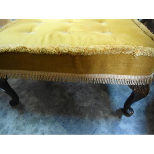 1041 - Gold Colour Velour Footstool