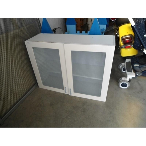 814 - White Kitchen Unit with Glass Front Door