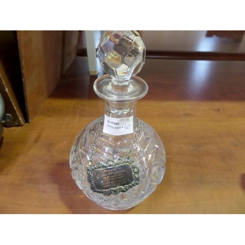 889 - Bulbous Crystal Decanter