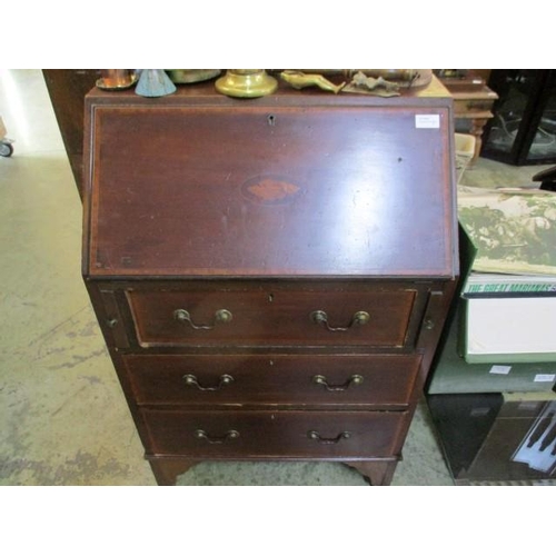 100 - Victorian Mahogany Inlaid Bureau