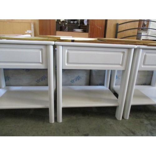 794 - 3 x White Bedside Table