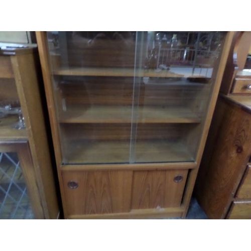 942 - Cabinet Display Case Wood with 2 - Shelves and Sliding Glass