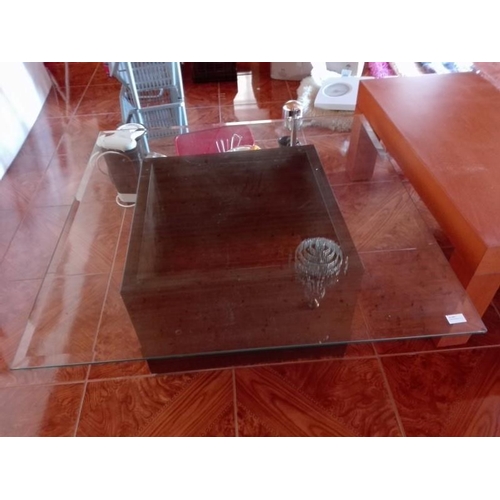 925 - Glass Top Square Coffee Table