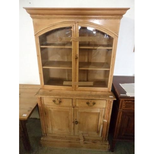 776 - Antique Wooden Farmhouse Bookcase/ Display Cabinet