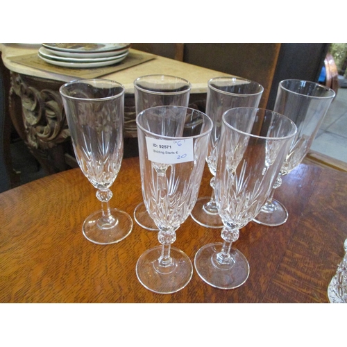 107 - Set of 6 x Crystal Champagne Glasses