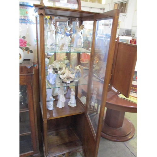 577 - Antique Small Wooden Schulpted Display Cabinet (Key in the Office)