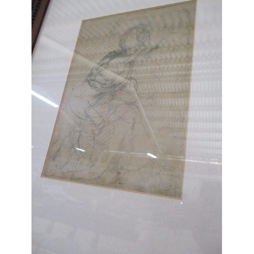 654 - Pair of Print of Sketch of the Human Body in Vintage Style Frame