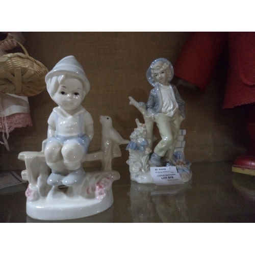 878 - 2 x Lladro Style Ornaments