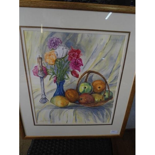 6003 - Still Life Water Colour Painting in Frame Signed by ''Soona Bowes, 2004''