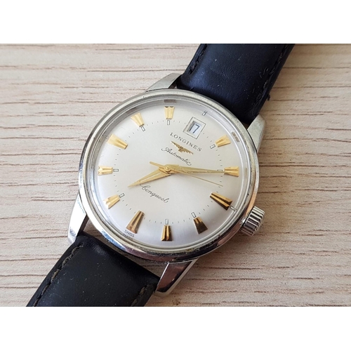 Vintage Longines Conquest Automatic Gents Wrist Watch with Date