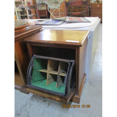 117 - Antique Coal Box Fireside Cabinet Log Bin Purdonium Victorian - Brass Detailing Walnut
