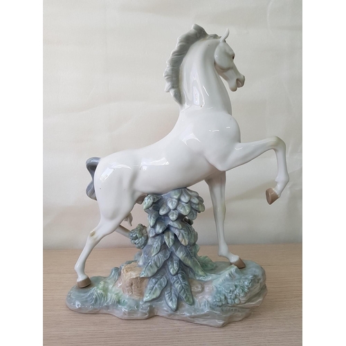 81 - Lladro Figurine of Grey Horse / Stallion (#4781), Approx 45cm High.