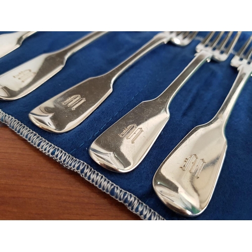 91 - Set of 6 x Knives, 6 x Forks, English Sterling Silver, Total Weight Approx 660g (12)
