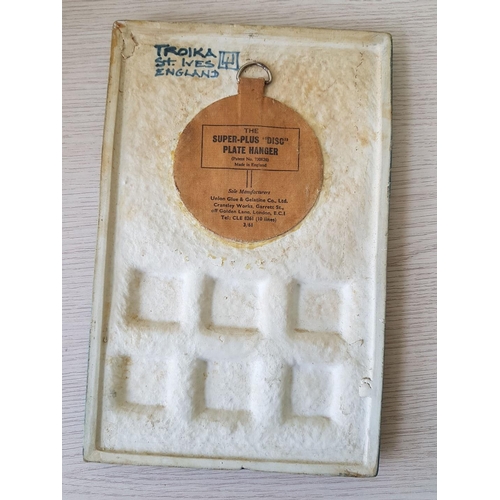 214n - Troika Pottery Rectangular 'Calculator' Wall Plaque (29cm x 19cm)