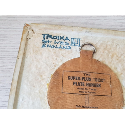 214n - Troika Pottery Rectangular 'Calculator' Wall Plaque (29cm x 19cm)