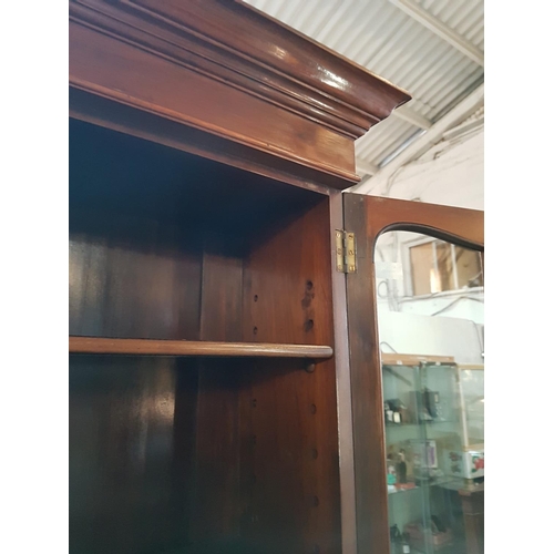 111 - Walnut Bureau Bookcase Circa 1900, with 4-Drawers, Fitted Interior Makers Marc ' Maples & Co' to Dra... 