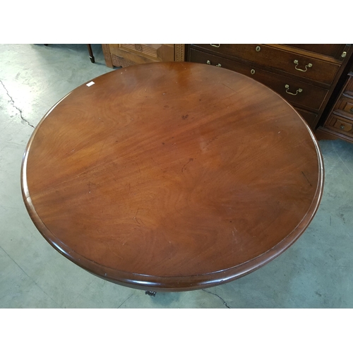 106 - Victorian Mahogany Tilt-Top Round Dining Table with Impressive Turned Pedestal Leg (Approx. 122cm Di... 
