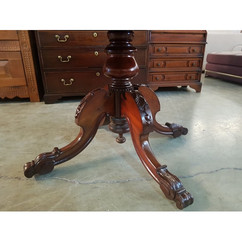 106 - Victorian Mahogany Tilt-Top Round Dining Table with Impressive Turned Pedestal Leg (Approx. 122cm Di... 