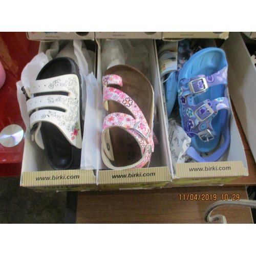 200 - 3 x Pairs of Birkis Shoes, Made in Germany, Children's, Sizes: 27, New in Box, Various Colours & Sty... 