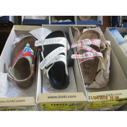 202 - 3 x Pairs of Birkis Shoes, Made in Germany, Children's, Sizes: 26, New in Box, Various Colours & Sty... 