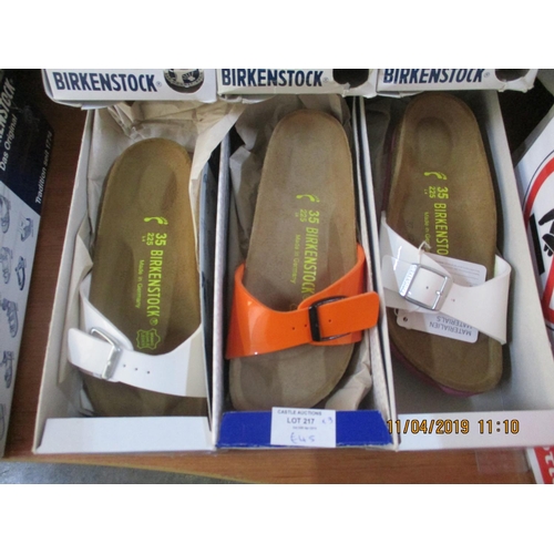 217 - 3 x Pairs of BIRKENSTOCK Shoes,  Made in Germany, Ladies, Sizes: 35, New in Box, Various Colours, To... 