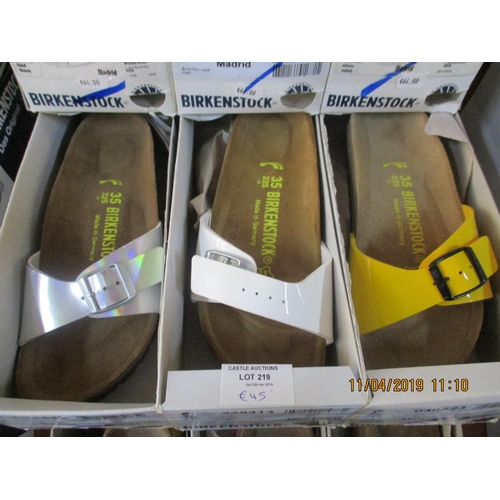 219 - 3 x Pairs of BIRKENSTOCK Shoes,  Made in Germany, Ladies, Sizes: 35, New in Box, Various Colours, To... 