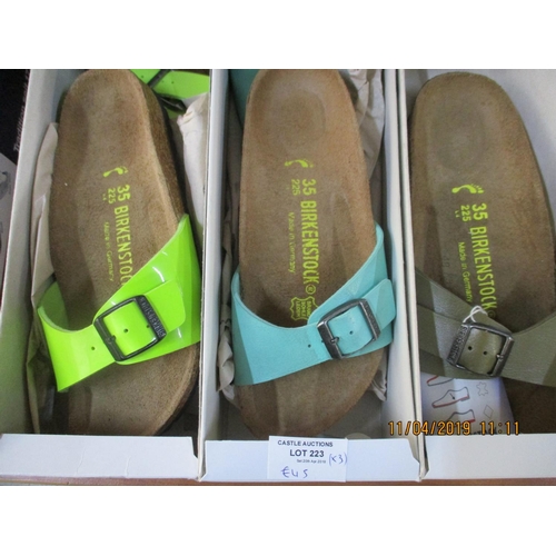 223 - 3 x Pairs of BIRKENSTOCK Shoes,  Made in Germany, Ladies, Sizes: 35, New in Box, Various Colours, To... 