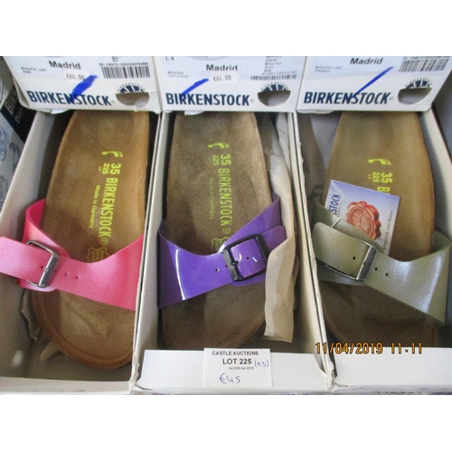 225 - 3 x Pairs of BIRKENSTOCK Shoes,  Made in Germany, Ladies, Sizes: 35, New in Box, Various Colours, To... 