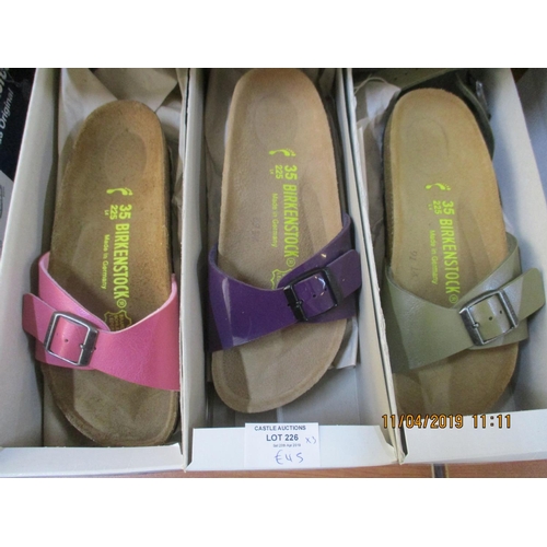 226 - 3 x Pairs of BIRKENSTOCK Shoes,  Made in Germany, Ladies, Sizes: 35, New in Box, Various Colours, To... 