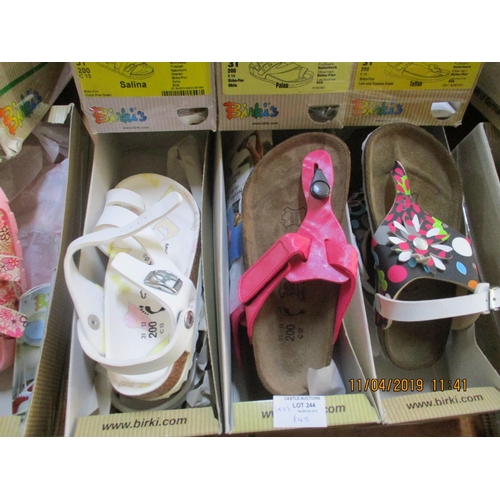 244 - 3 x Pairs of Birkis Shoes, Made in Germany, Children's, Sizes: 31, New in Box, Various Colours & Sty... 