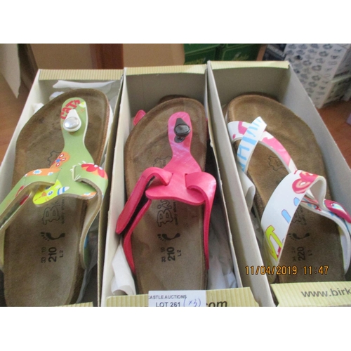 261 - 3 x Pairs of Birkis Shoes, Made in Germany, Children's, Sizes: 33, New in Box, Various Colours & Sty... 