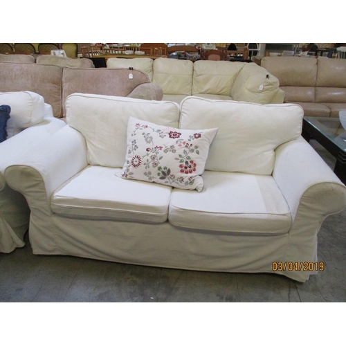 468 - Pair of White Colour Sofas with Extra Covers