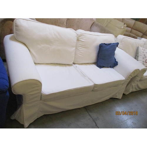 468 - Pair of White Colour Sofas with Extra Covers