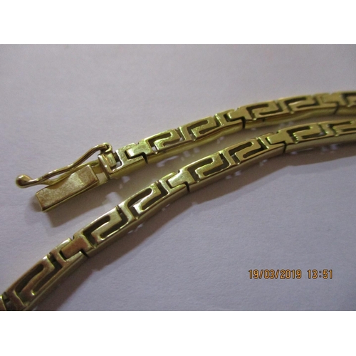 114 - Greek Pattern 9ct Gold Necklace - Total Weight 18.0gr